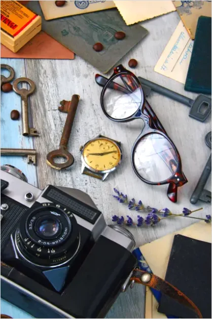 Retro Objects Still Life Composition Ddfc