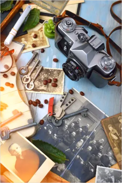 Detail Retro Objects Still Life Composition Number 3