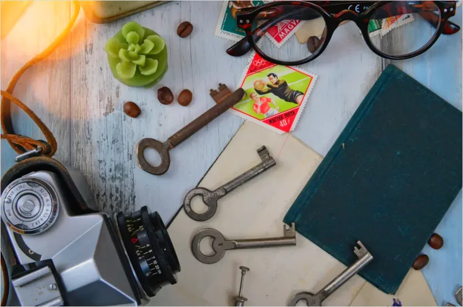 Detail Retro Objects Still Life Composition Number 5