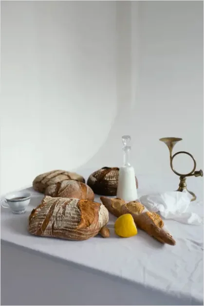 Detail Rustic Bread Still Life On Table Number 2