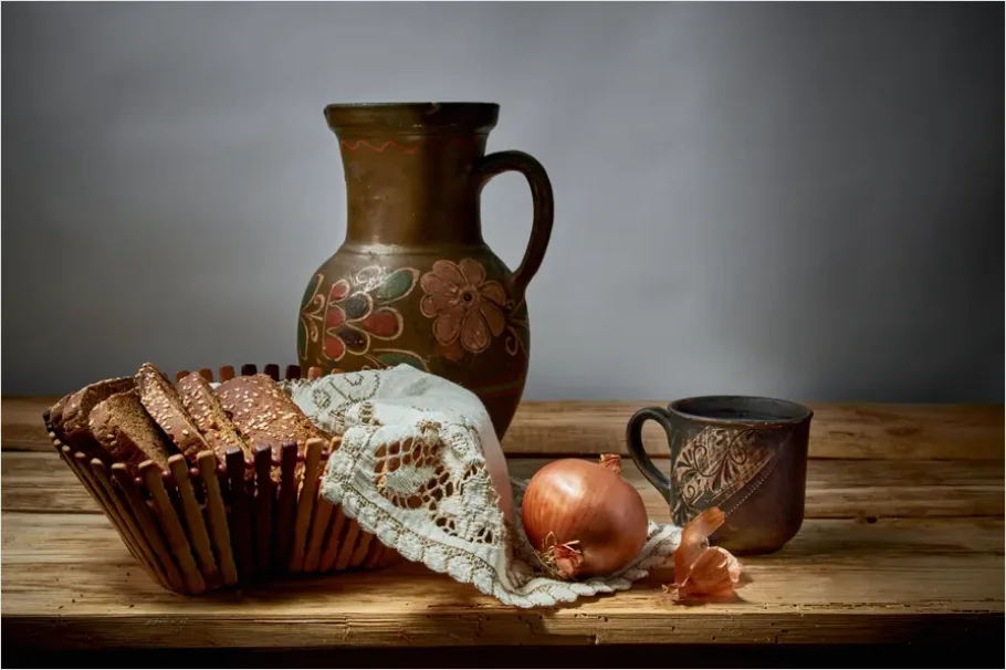 Detail Rustic Bread Still Life On Table Number 6