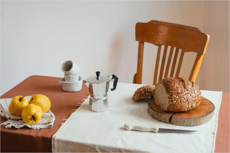 Detail Rustic Bread Still Life On Table Number 7