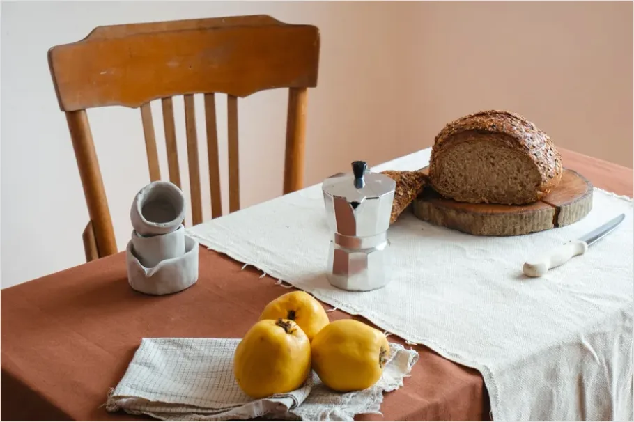 Detail Rustic Bread Still Life On Table Number 9