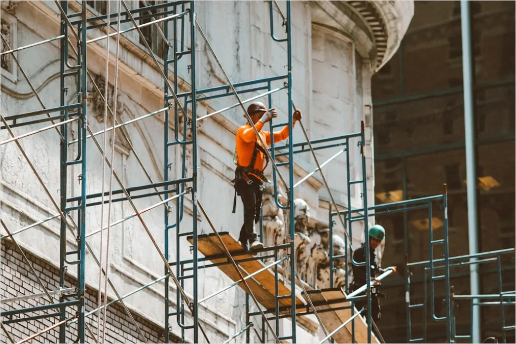 Detail Scaffolding On Building Renovation Photo Number 2