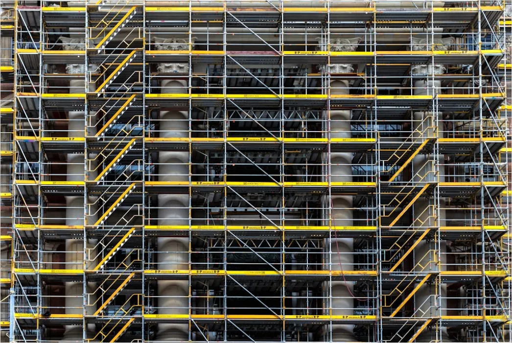 Detail Scaffolding On Building Renovation Photo Number 4
