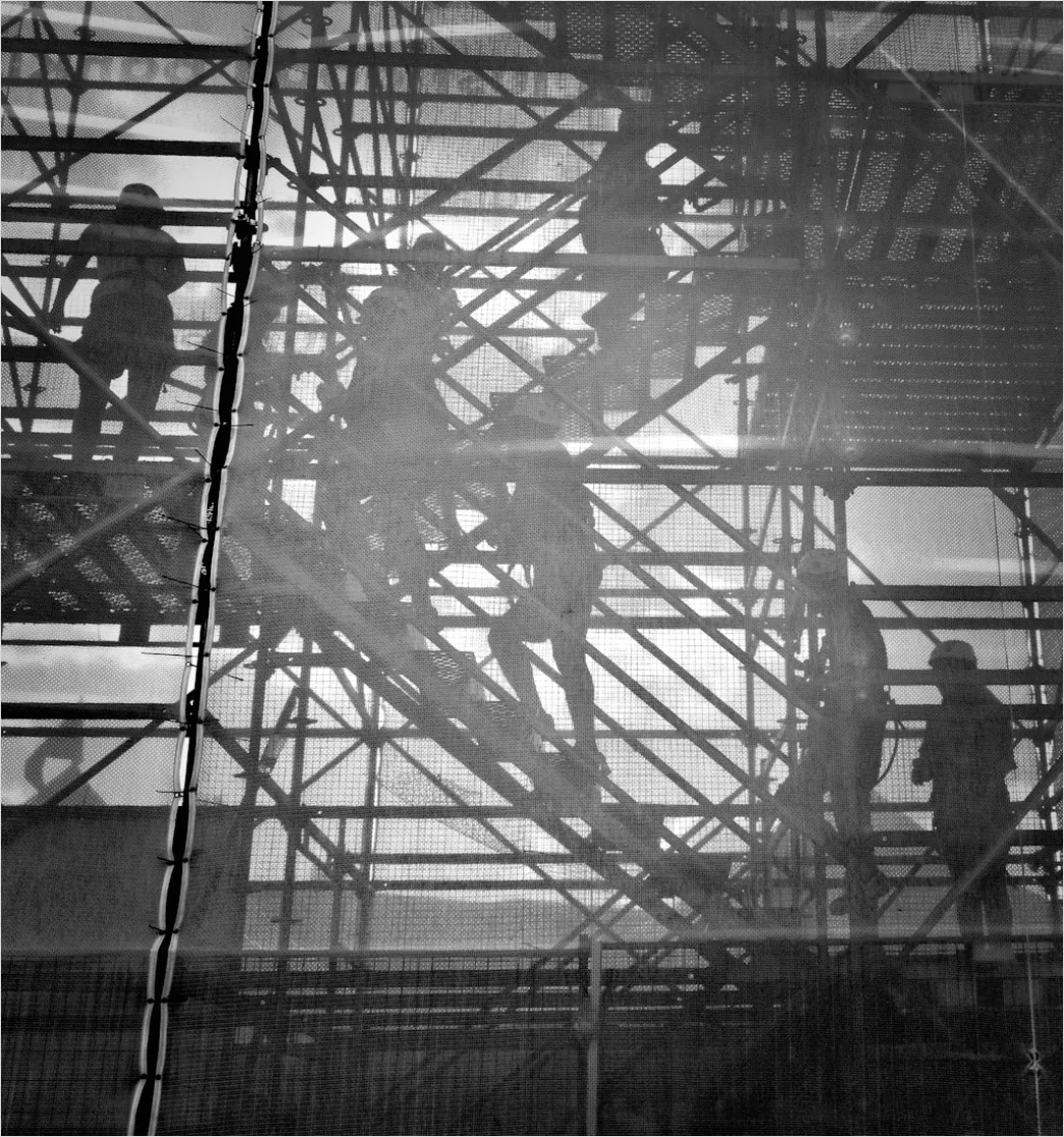Detail Scaffolding On Building Renovation Photo Number 6