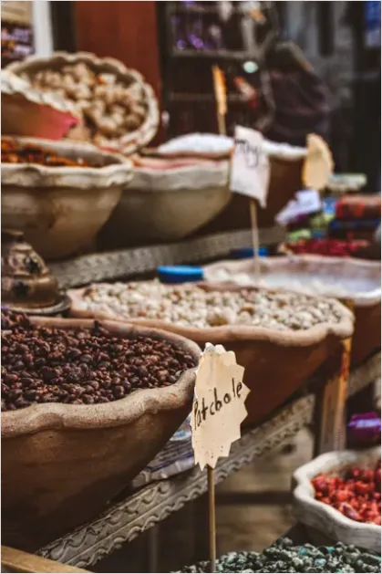 Detail Spices Market Colorful Bowls Overhead Number 3