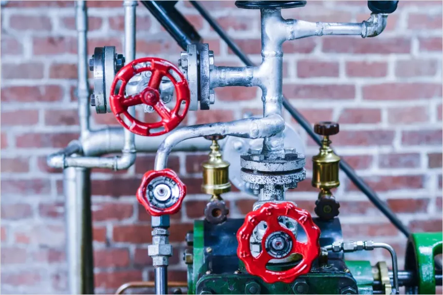 Detail Steam Pipes Valves Industrial Boiler Room Number 4
