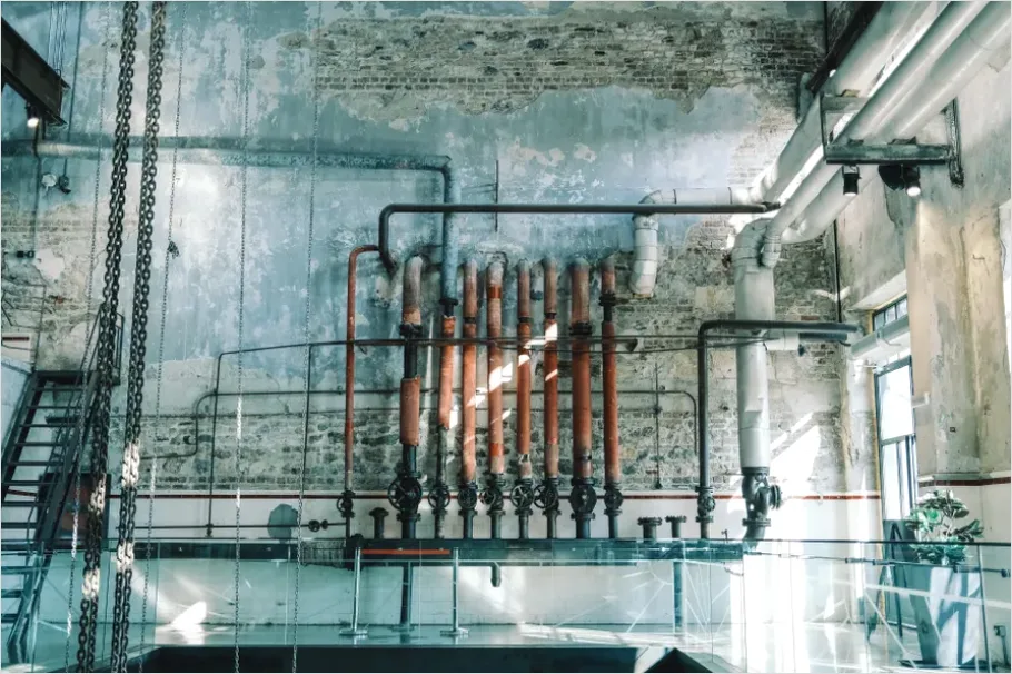 Detail Steam Pipes Valves Industrial Boiler Room Number 10