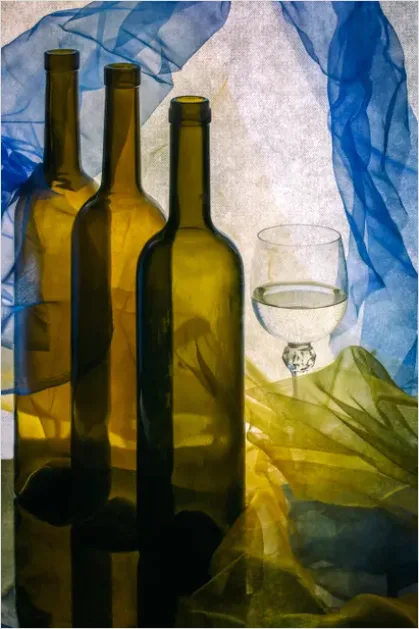 Detail Still Life With Wine Bottle And Glass Number 3