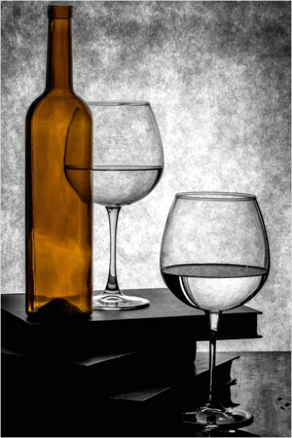 Detail Still Life With Wine Bottle And Glass Number 8