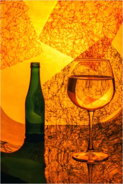 Detail Still Life With Wine Bottle And Glass Number 10