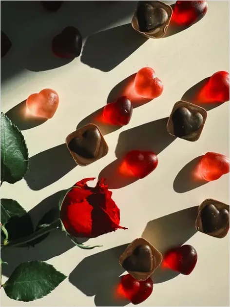 Detail Valentines Still Life Roses Chocolate Number 3