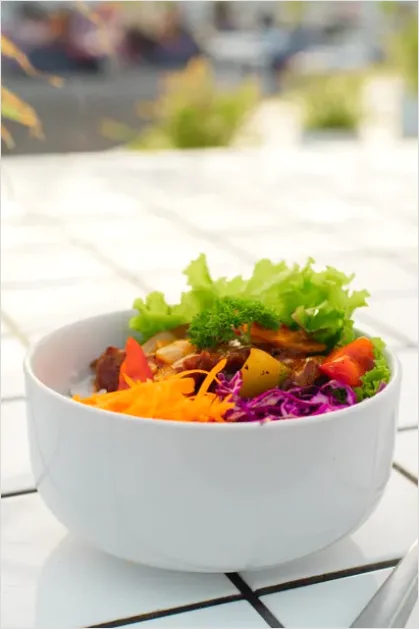 Vegetarian Temple Food Bowls Photo 452c