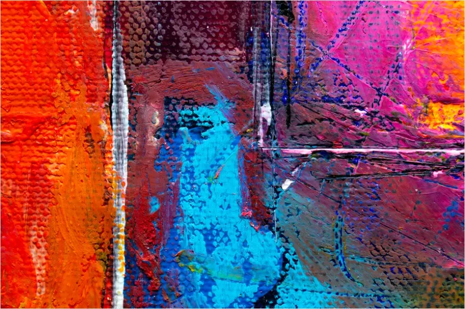 Detail Abstract Colorful Paint Texture Close Up Number 16