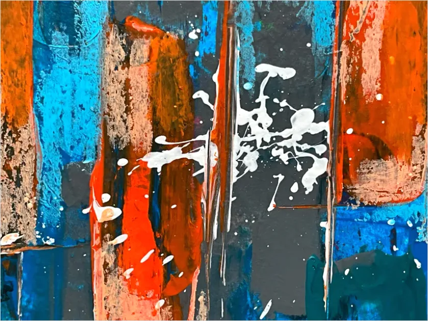 Detail Abstract Colorful Paint Texture Close Up Number 8