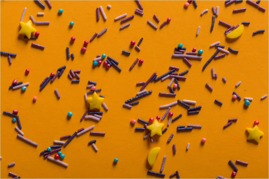 Detail Abstract Confetti Background Colorful Flat Lay Number 5