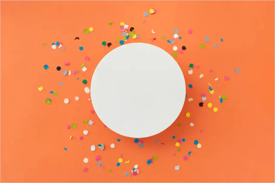 Detail Abstract Confetti Background Colorful Flat Lay Number 7