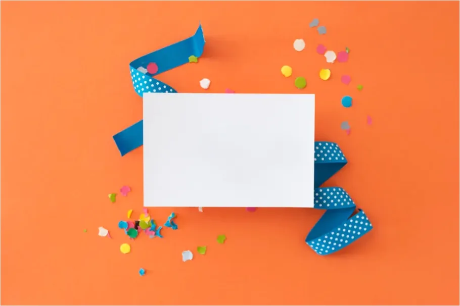 Detail Abstract Confetti Background Colorful Flat Lay Number 9