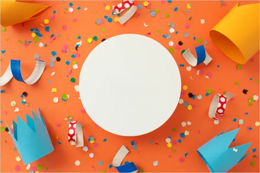 Detail Abstract Confetti Background Colorful Flat Lay Number 10