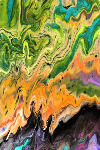 Detail Abstract Fluid Art Background Colorful Number 6