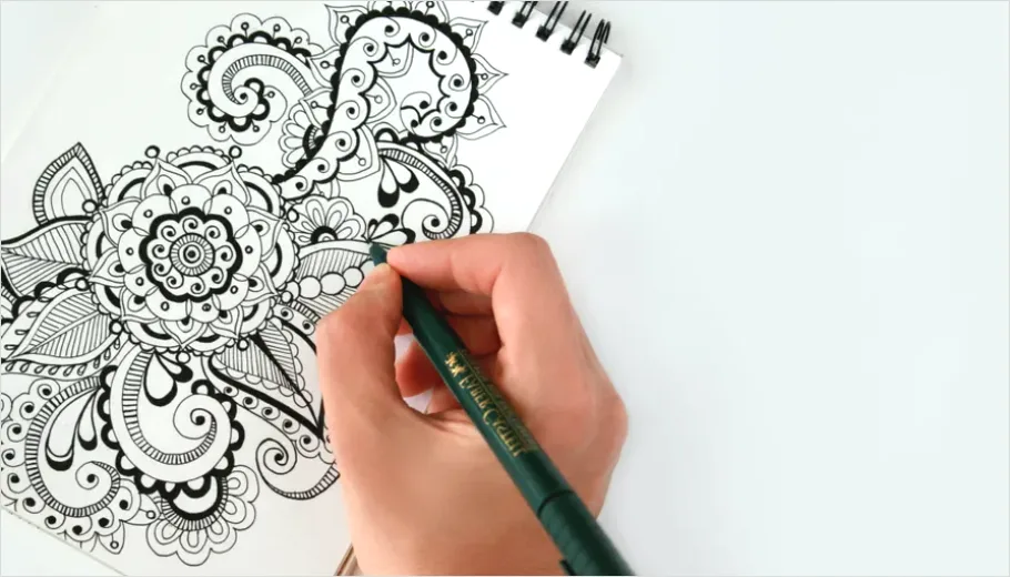 Detail Abstract Hand Drawn Doodle Pattern Background Number 15