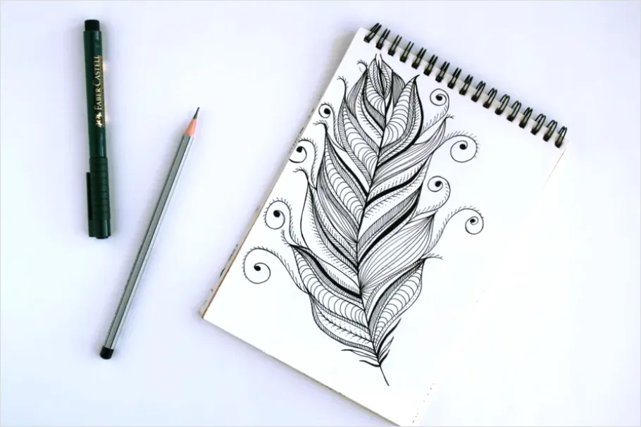 Detail Abstract Hand Drawn Doodle Pattern Background Number 3