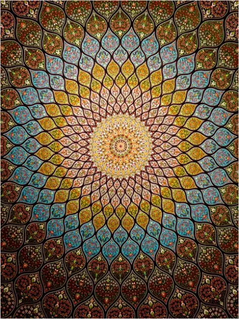 Detail Abstract Mandala Pattern Background Colorful Number 11