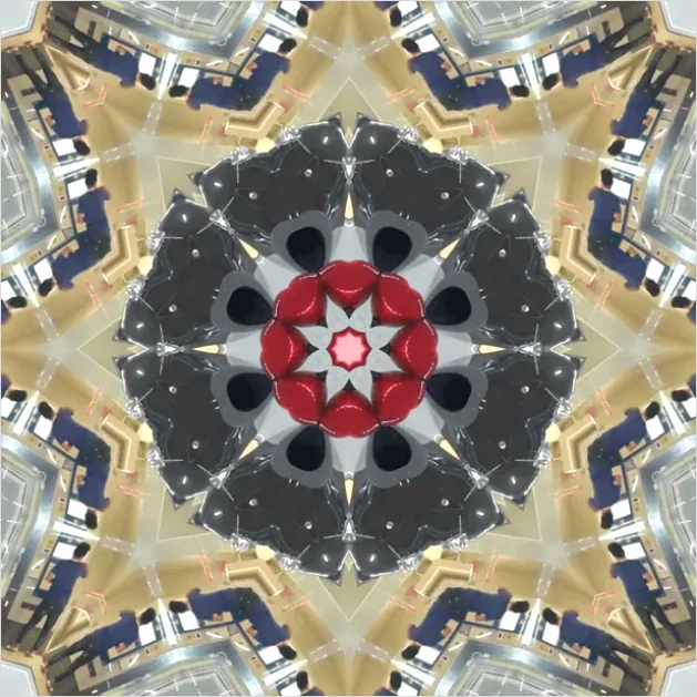 Detail Abstract Mandala Pattern Background Colorful Number 9