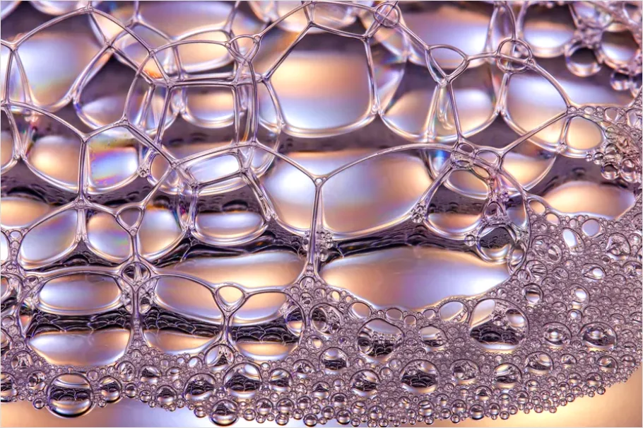 Detail Abstract Soap Bubbles Iridescent Texture Number 2