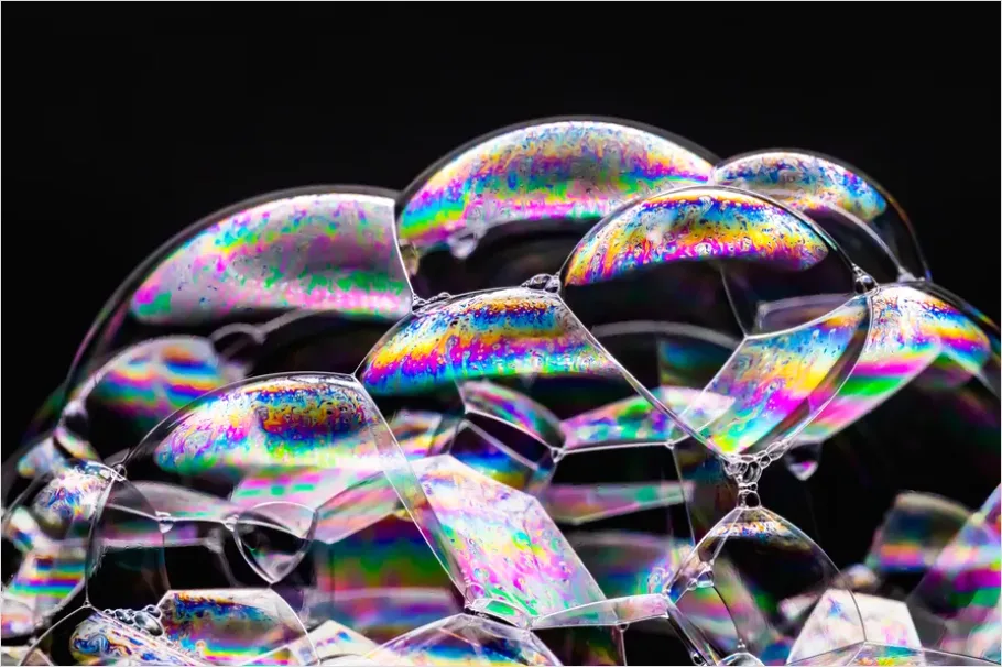 Detail Abstract Soap Bubbles Iridescent Texture Number 11