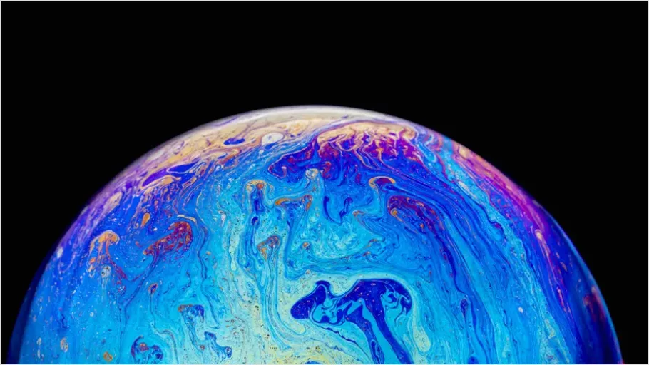 Detail Abstract Soap Bubbles Iridescent Texture Number 14