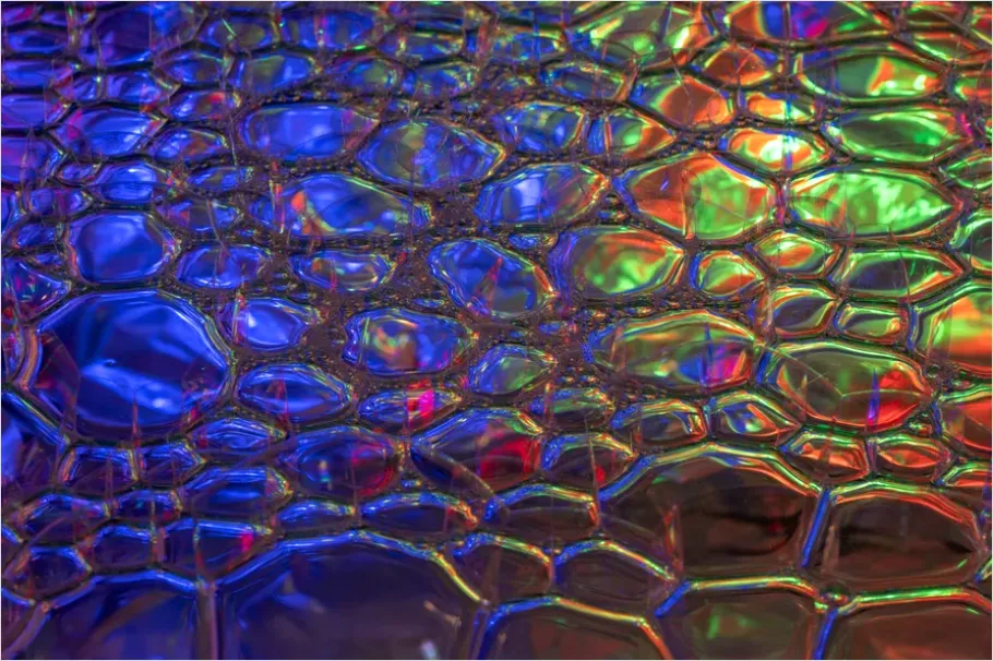 Detail Abstract Soap Bubbles Iridescent Texture Number 16