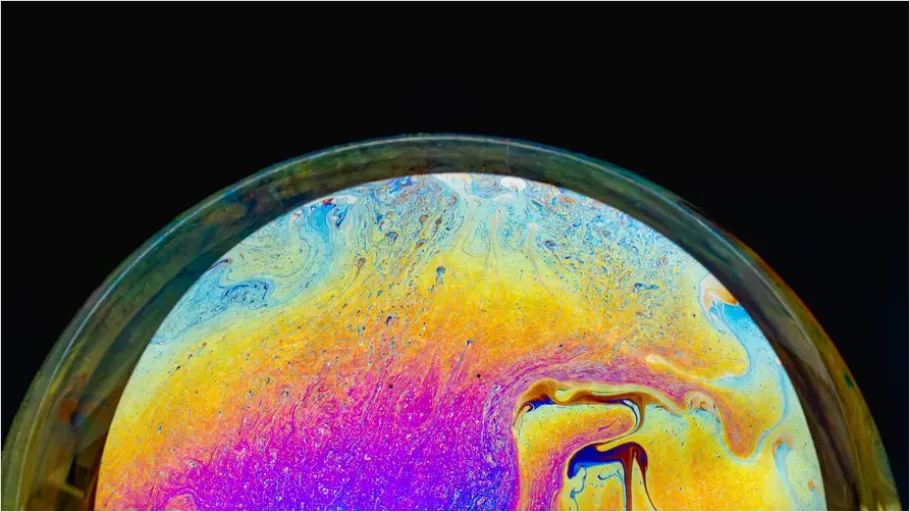 Detail Abstract Soap Bubbles Iridescent Texture Number 3