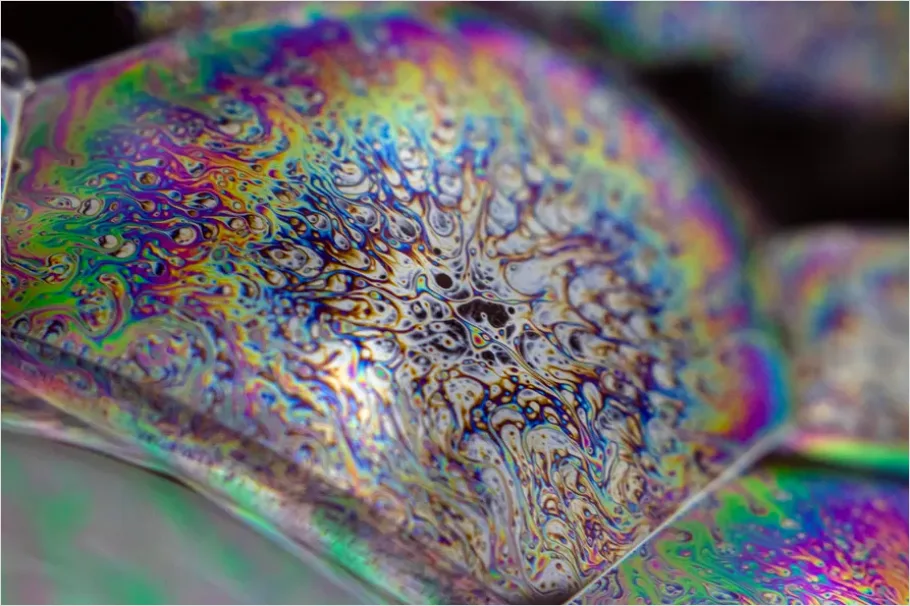 Detail Abstract Soap Bubbles Iridescent Texture Number 4