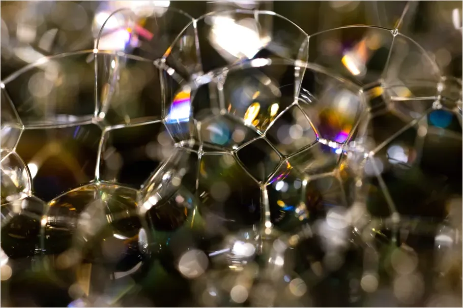 Detail Abstract Soap Bubbles Iridescent Texture Number 5