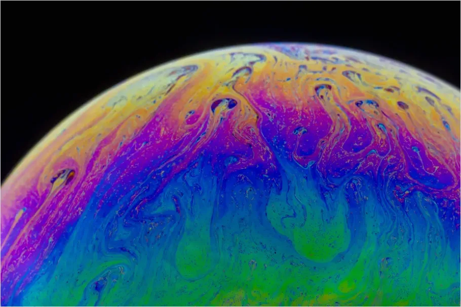 Detail Abstract Soap Bubbles Iridescent Texture Number 10
