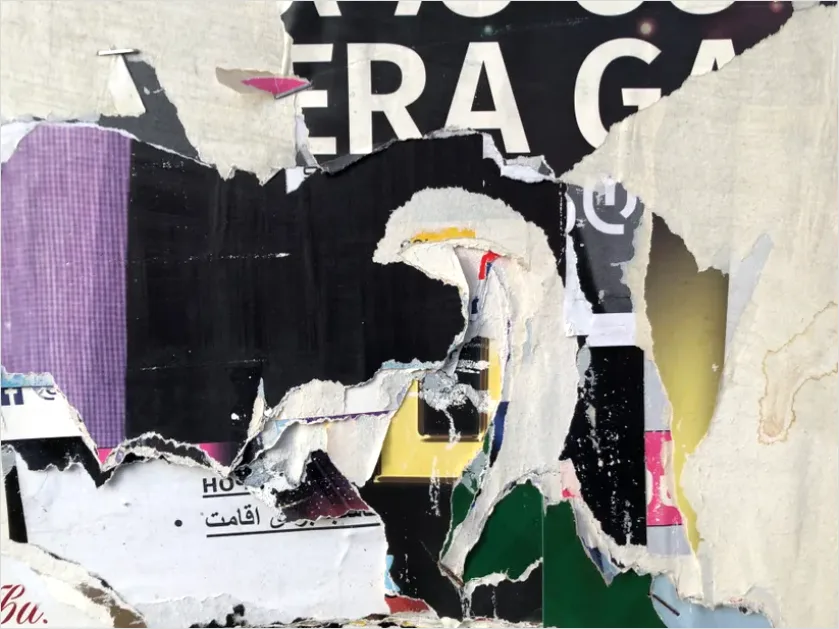 Detail Abstract Torn Paper Background Collage Number 15