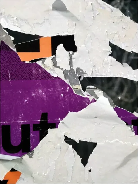 Detail Abstract Torn Paper Background Collage Number 5