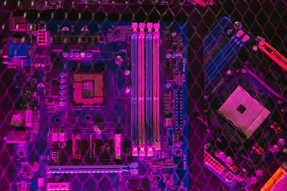 Detail Ai Brain Circuit Board Glowing Neon Number 3