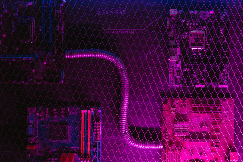 Detail Ai Brain Circuit Board Glowing Neon Number 4