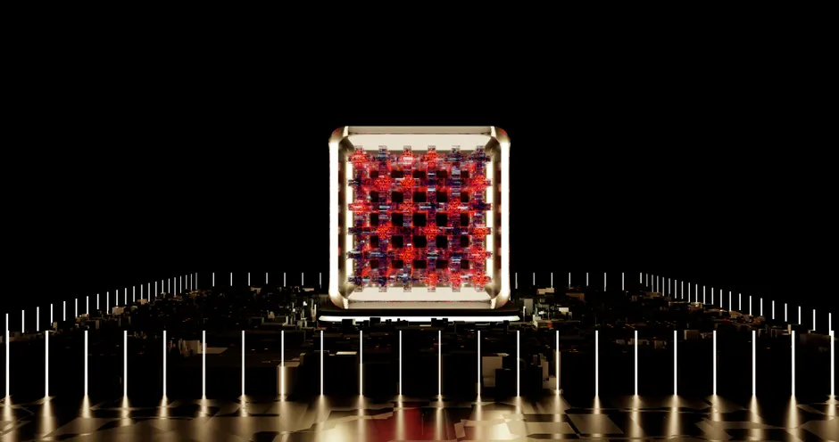 Detail Ai Brain Circuit Board Glowing Neon Number 7