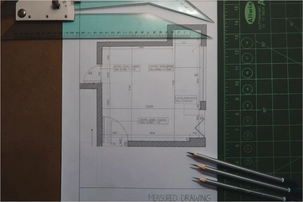 Detail Architectural Floor Plan Blueprint Photo Number 6