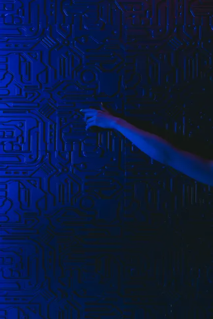 Detail Artificial Intelligence Concept Hologram Interface Number 3