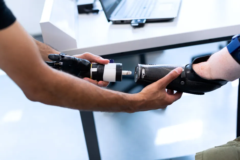 Detail Collaborative Robot Cobot Working With Human Number 13