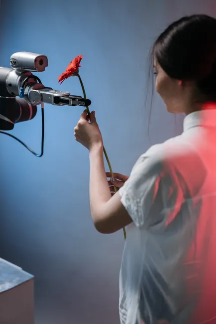 Detail Collaborative Robot Cobot Working With Human Number 15