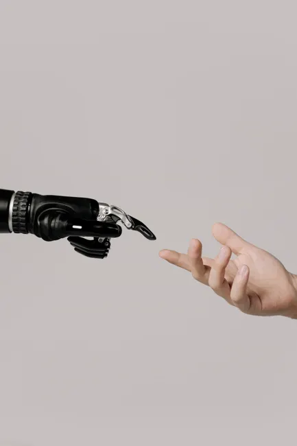 Detail Collaborative Robot Cobot Working With Human Number 6