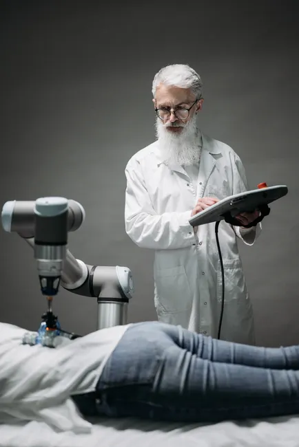 Detail Collaborative Robot Cobot Working With Human Number 7