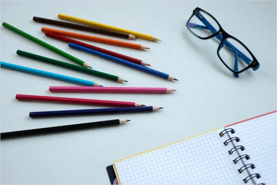 Detail Notebooks Pencils Desk Flat Lay Number 11