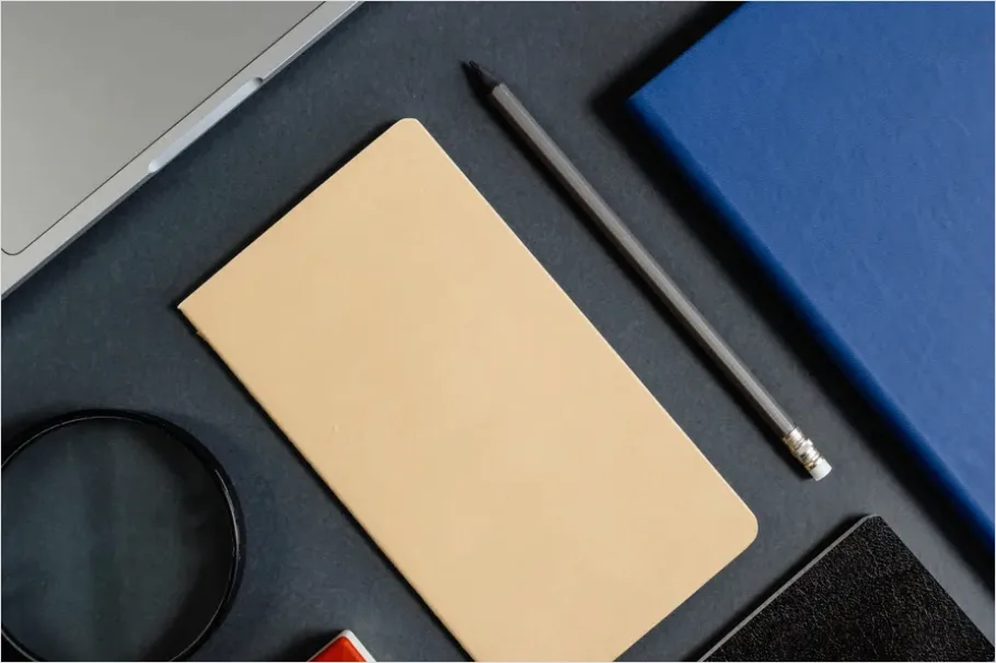 Detail Notebooks Pencils Desk Flat Lay Number 13
